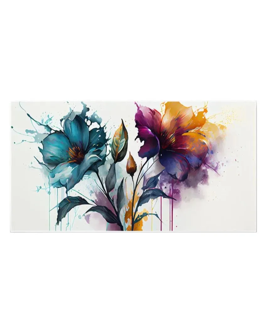 Abstract Multicolor Flowers Art Print Wall Painting  | 24 x 12 inches , 36 x 18 inches & 48 x 24 inches