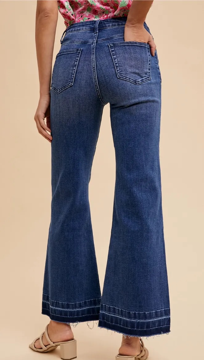 AnnieWear Wide Flare Release Hem Jean