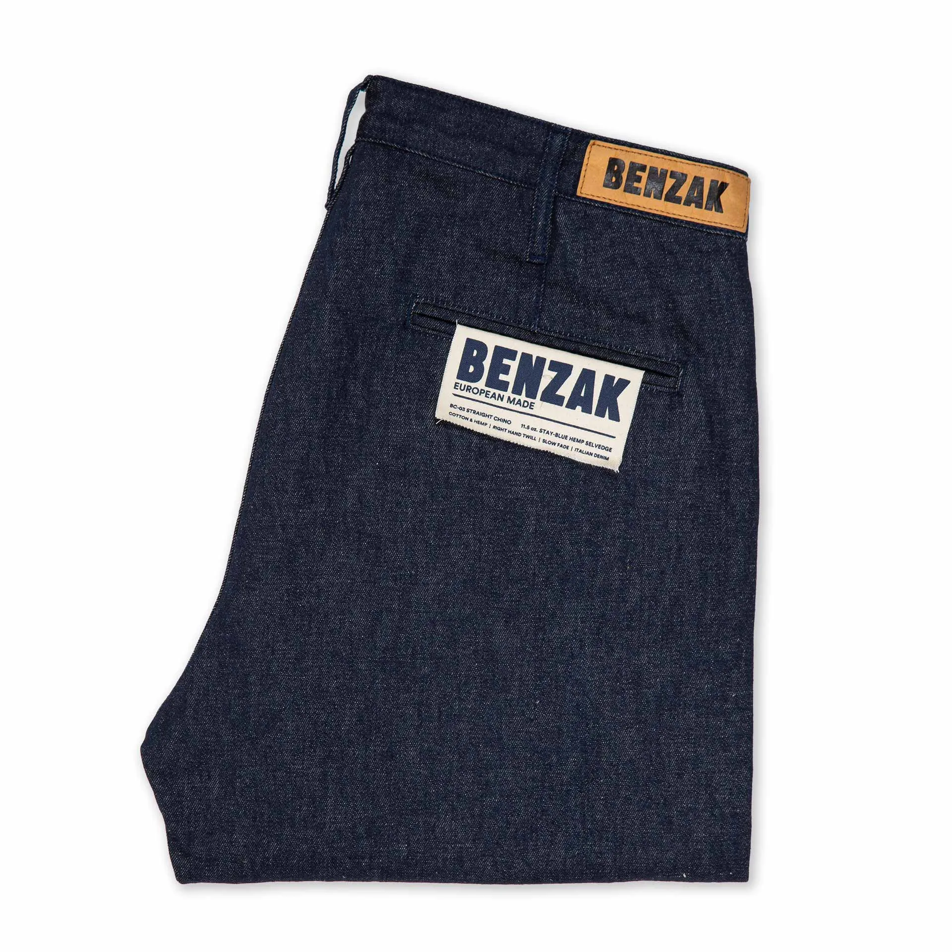 BC-03 STRAIGHT CHINO 11.5 oz. stay-blue hemp selvedge