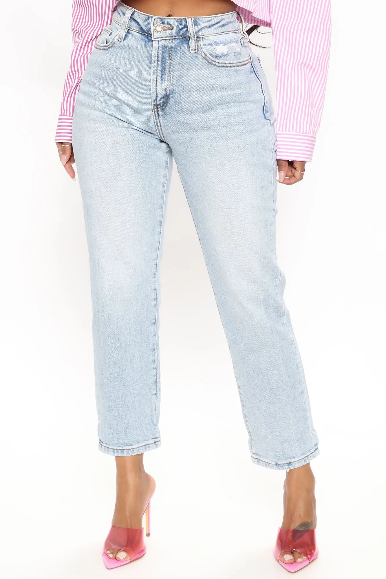 Besties' Mom High Rise Jeans - Light Blue Wash