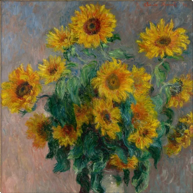 Bouquet of Sunflowers | Claude Monet Masters Classic Art in Gallery Wrapped Canvas | Various Sizes