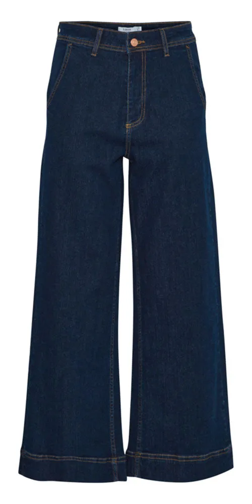 B.Young High waisted Wide Jeans, dark indigo