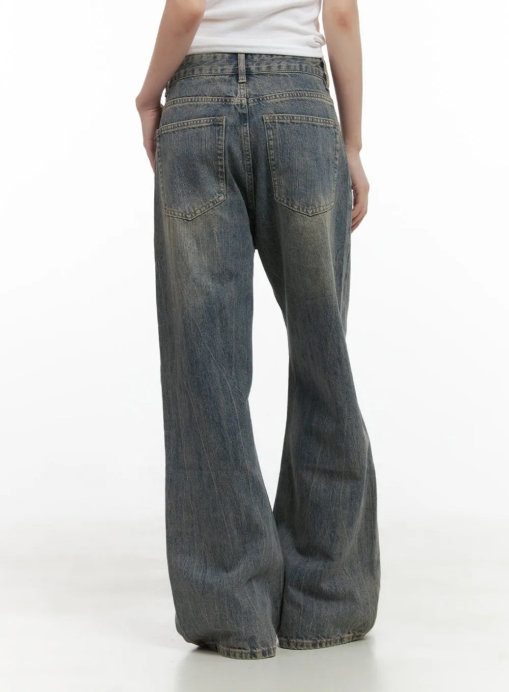 Callie Relaxed Bootcut Washed Denim Jeans CS412