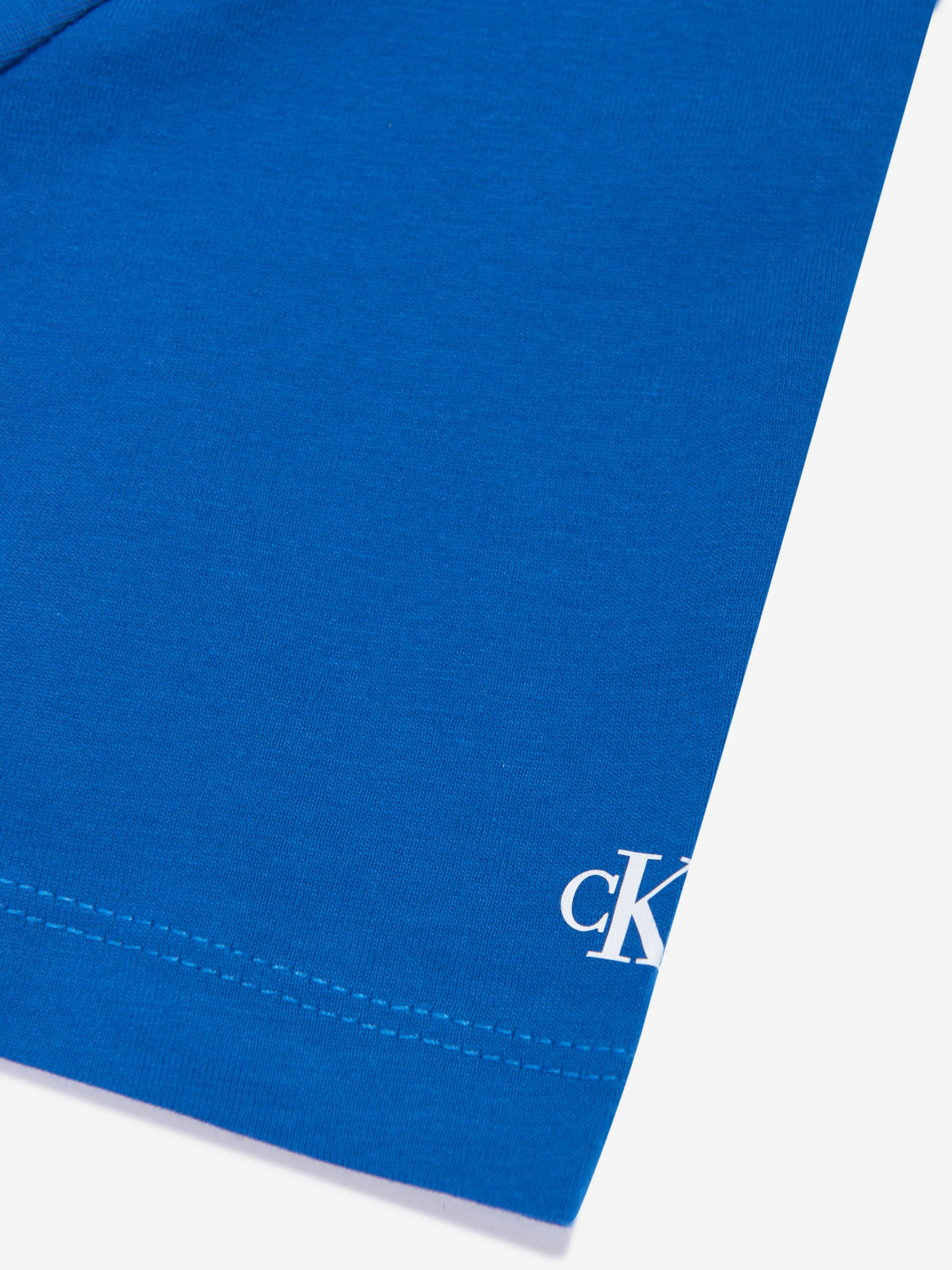 Calvin Klein Boys CKJ Stack Logo T-Shirt in Blue