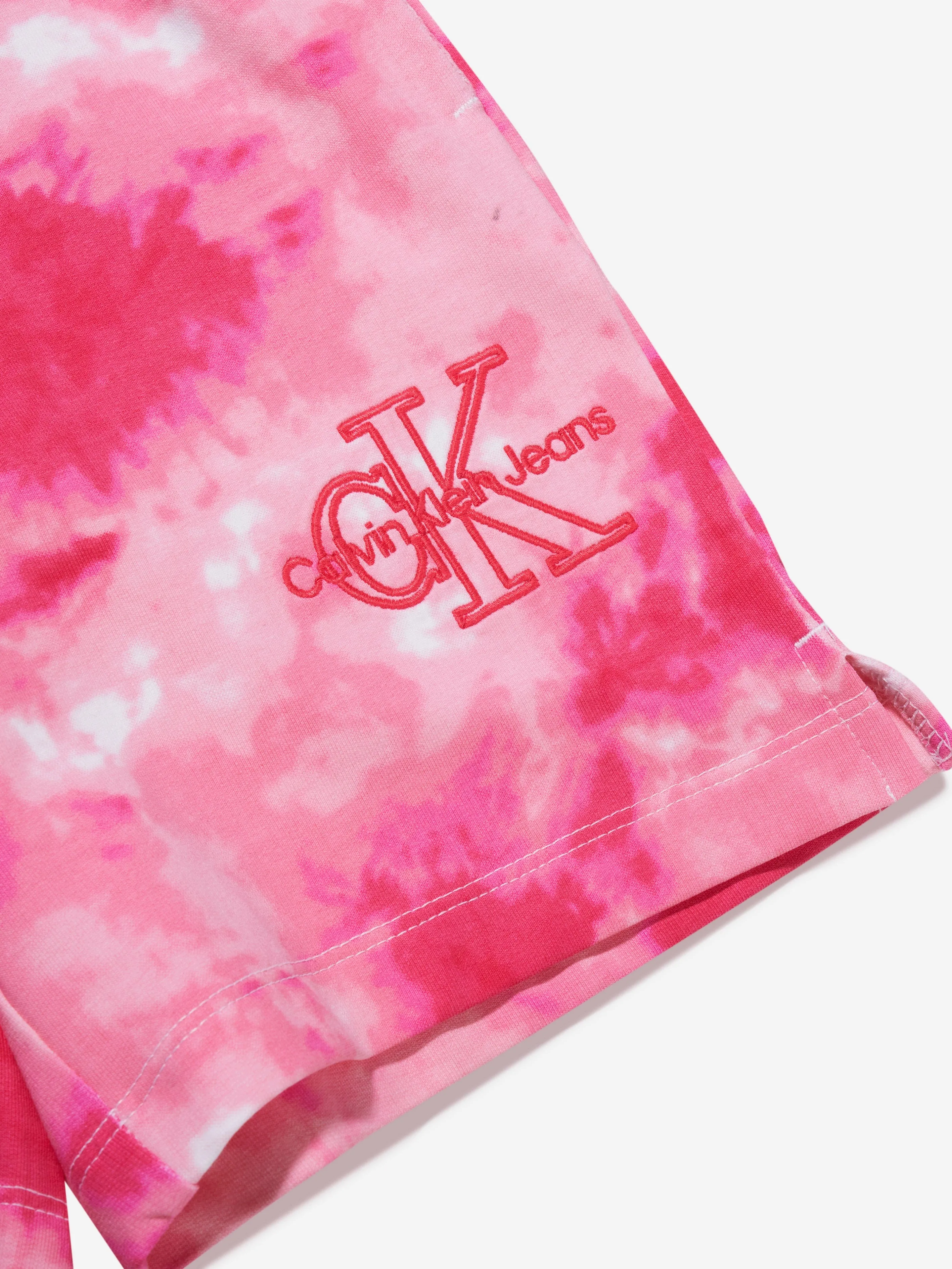 Calvin Klein Girls Tie Dye Shorts in Pink