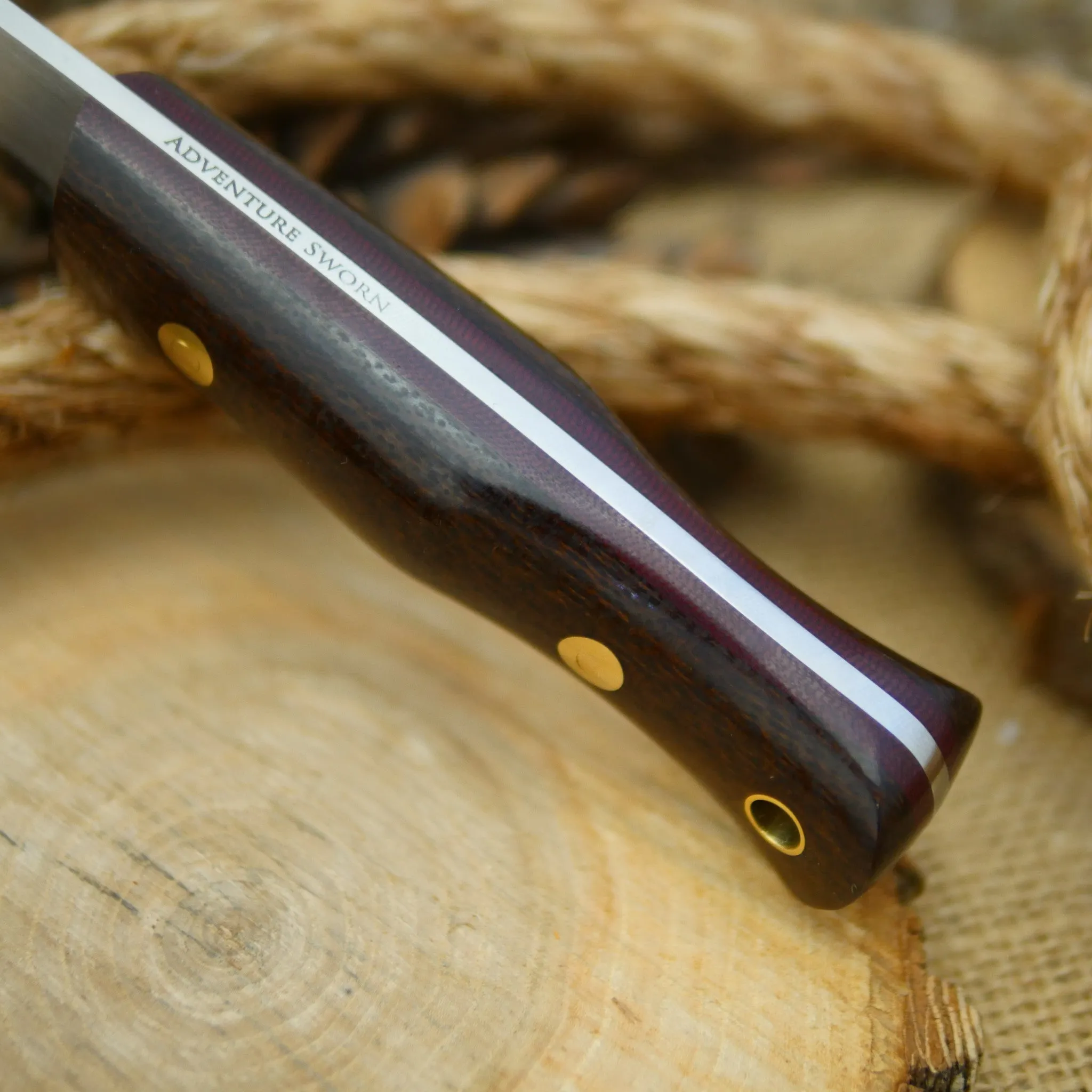 Classic: Barbwire Micarta & Maroon Canvas