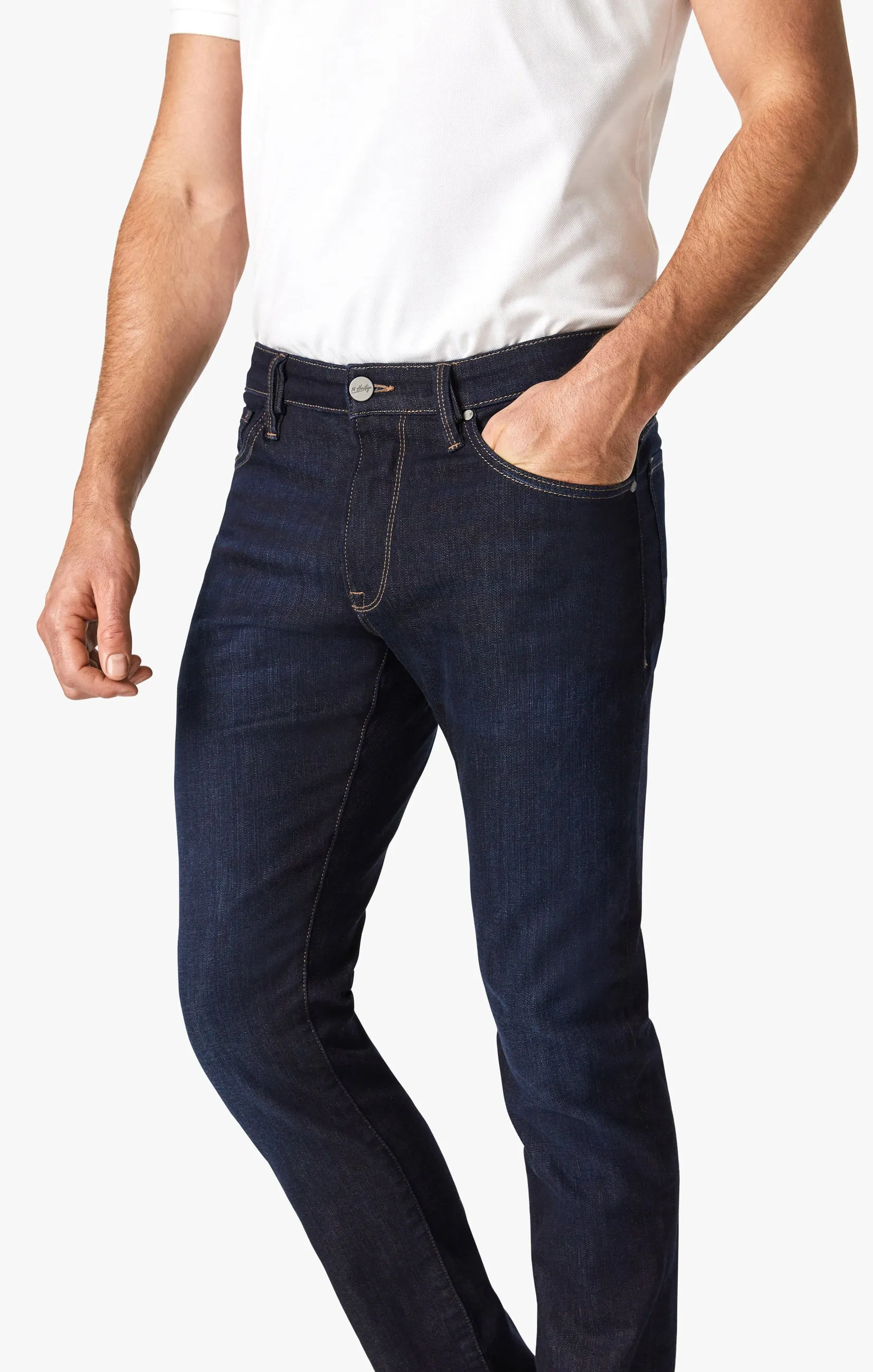 Cool Tapered Leg Jeans In Rinse Brushed Soft Denim