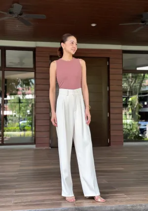 Dulcet 2 Pleat Wide Pants in White