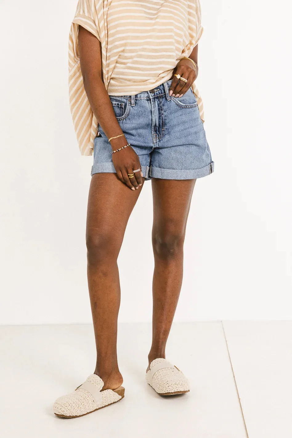 Edie High Rise Denim Shorts - FINAL SALE