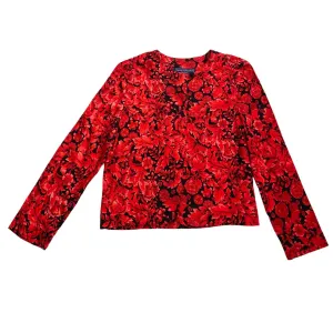 Floral Blouse Cardigan Vintage Red SIZE 12