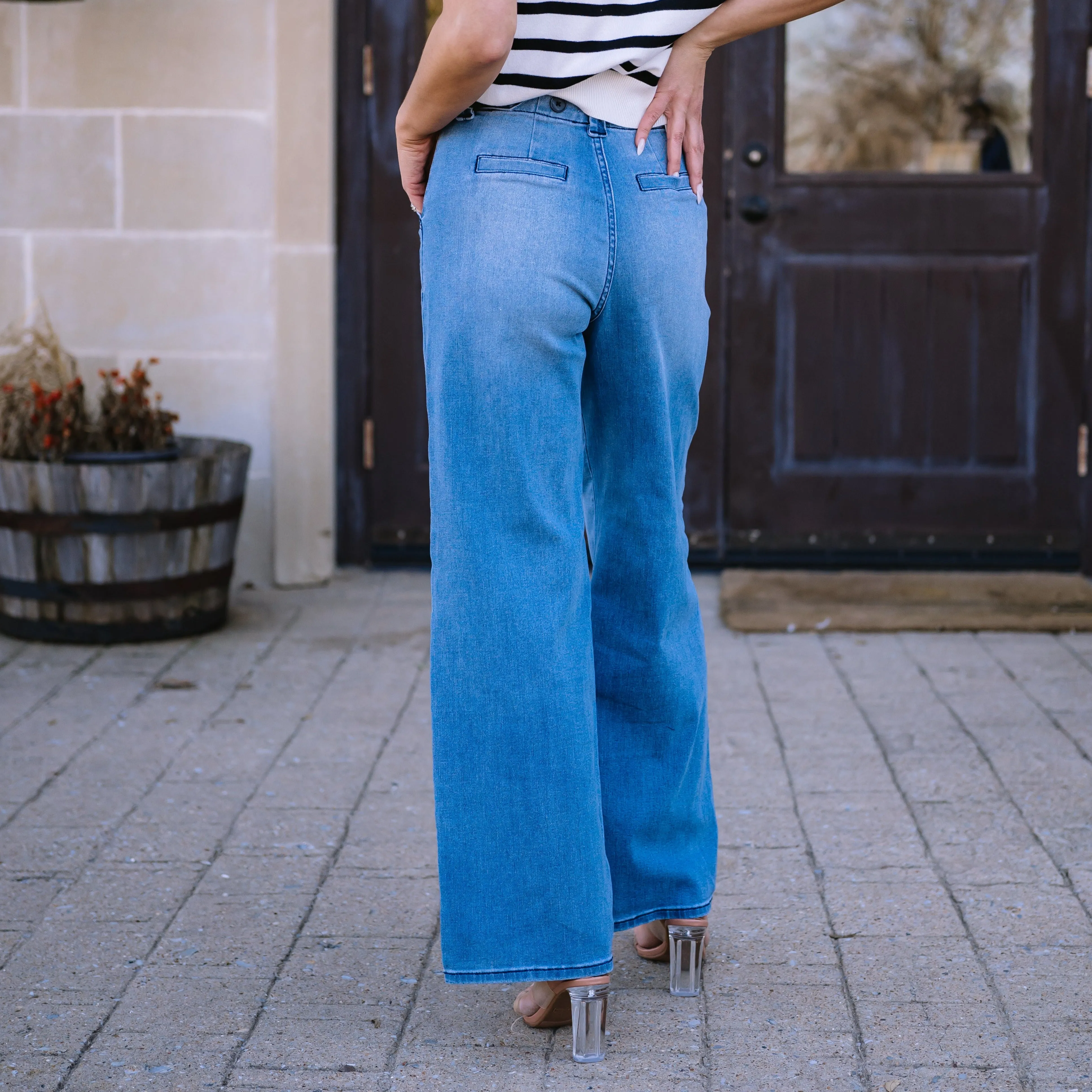 Holland Park High Rise Ultra Stretch Wide Leg Jeans