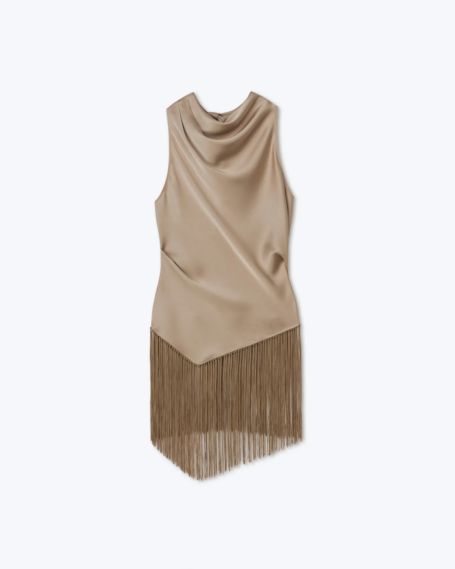 Kori - Sale Slip Satin Fringe Top - Dune