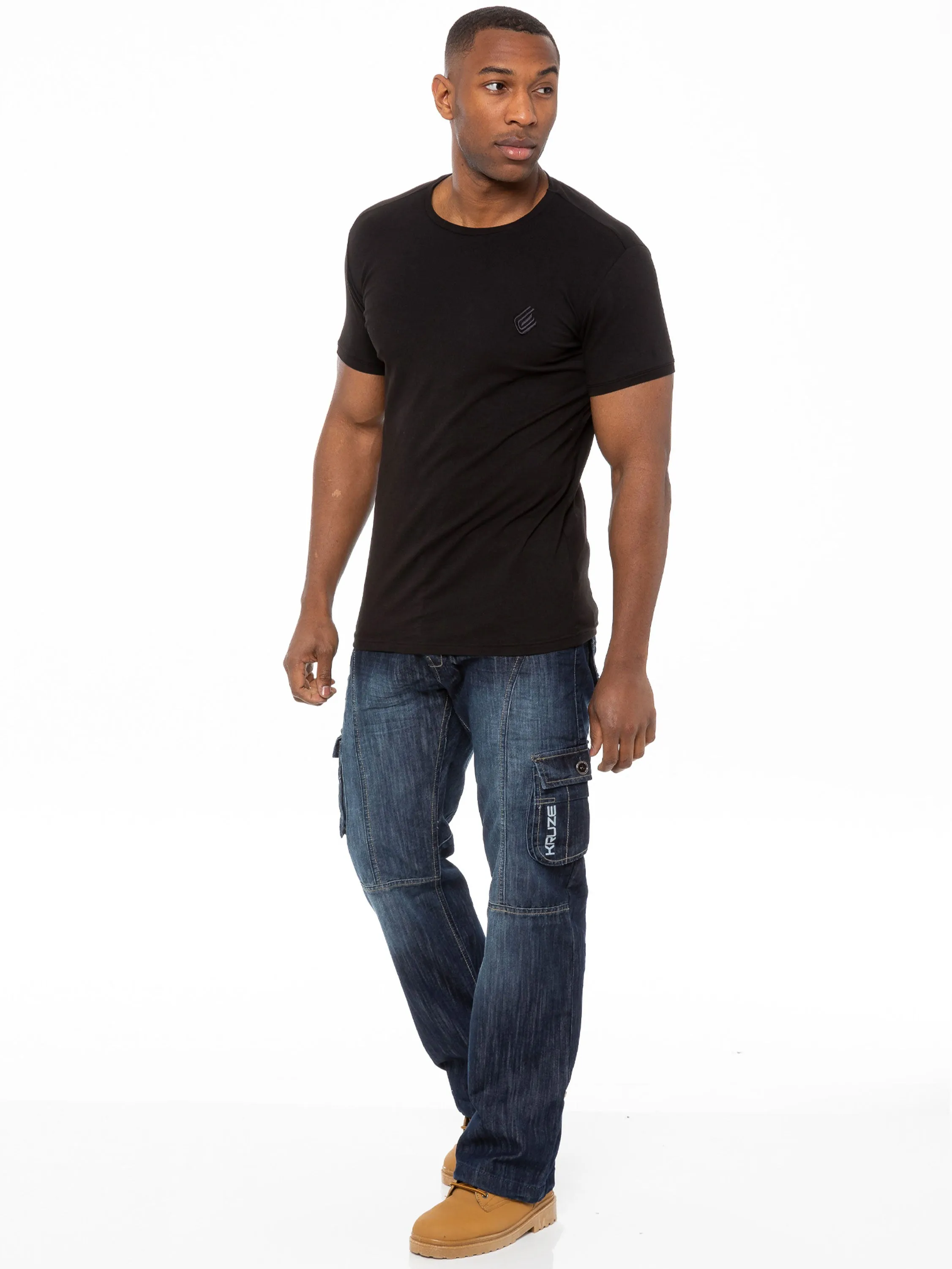 Kruze | Mens Cargo Combat Jeans