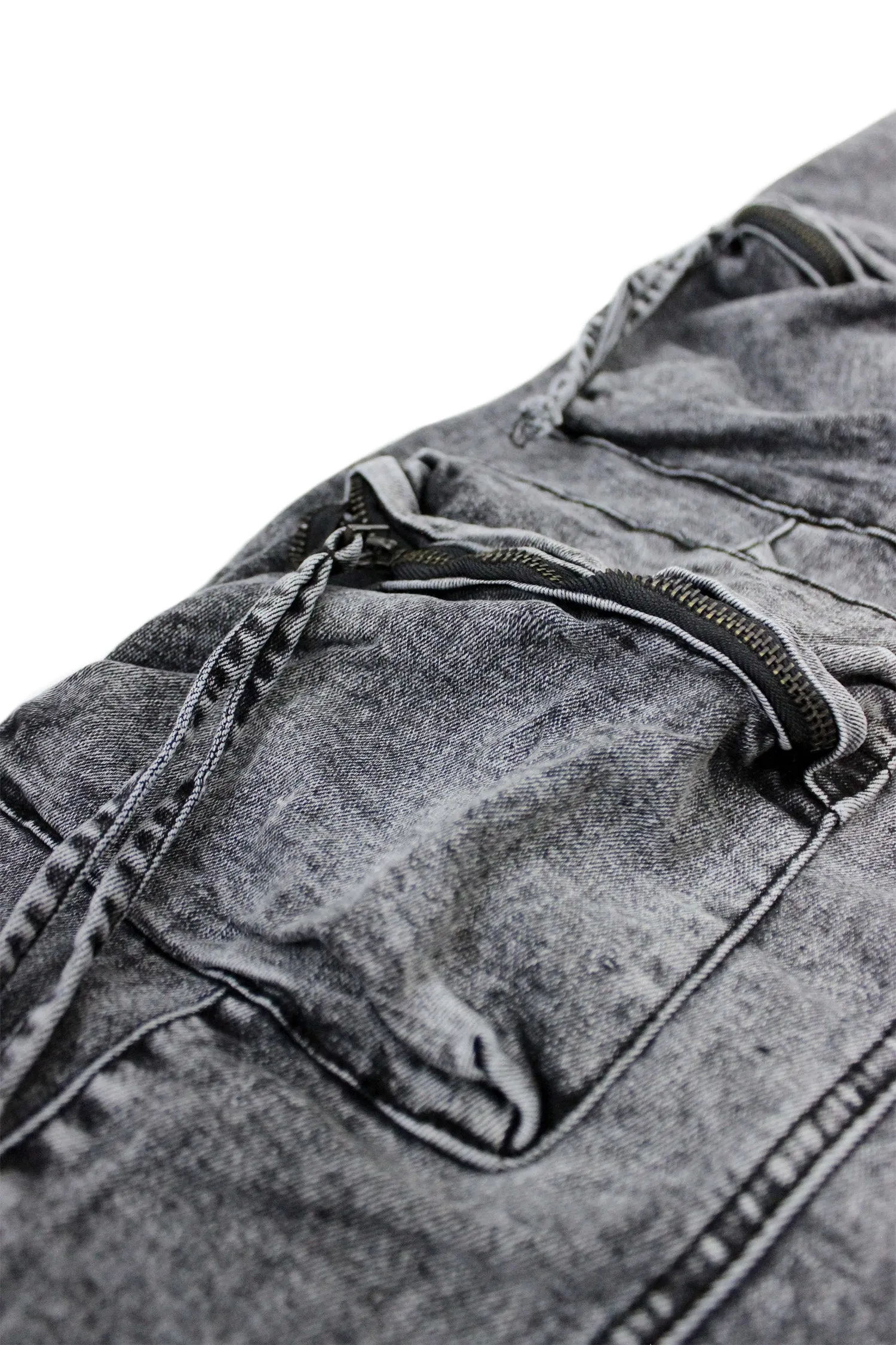 Men's Baggy Fit Multi Pocket Cargo Denim Jeans