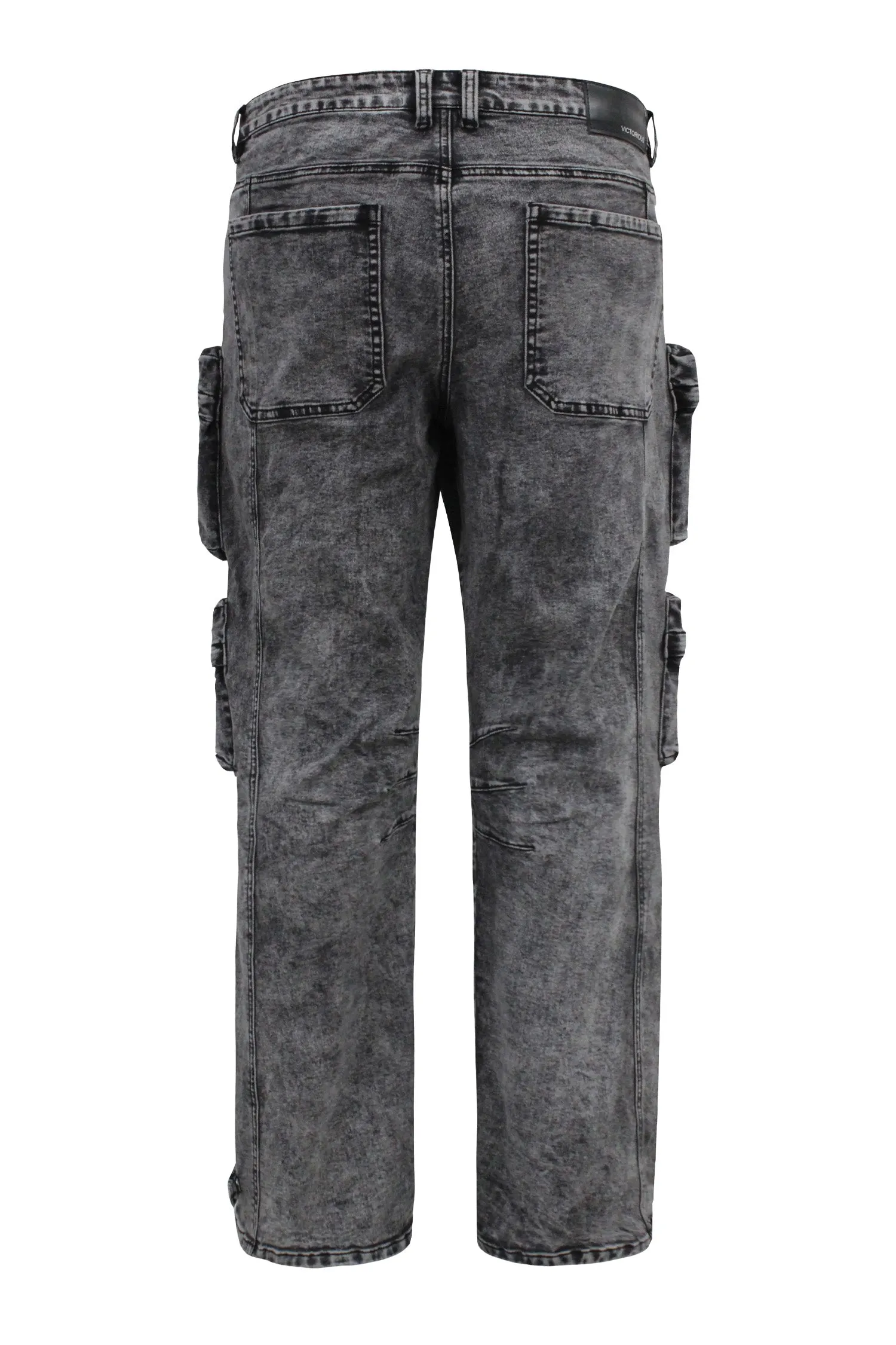 Men's Baggy Fit Multi Pocket Cargo Denim Jeans