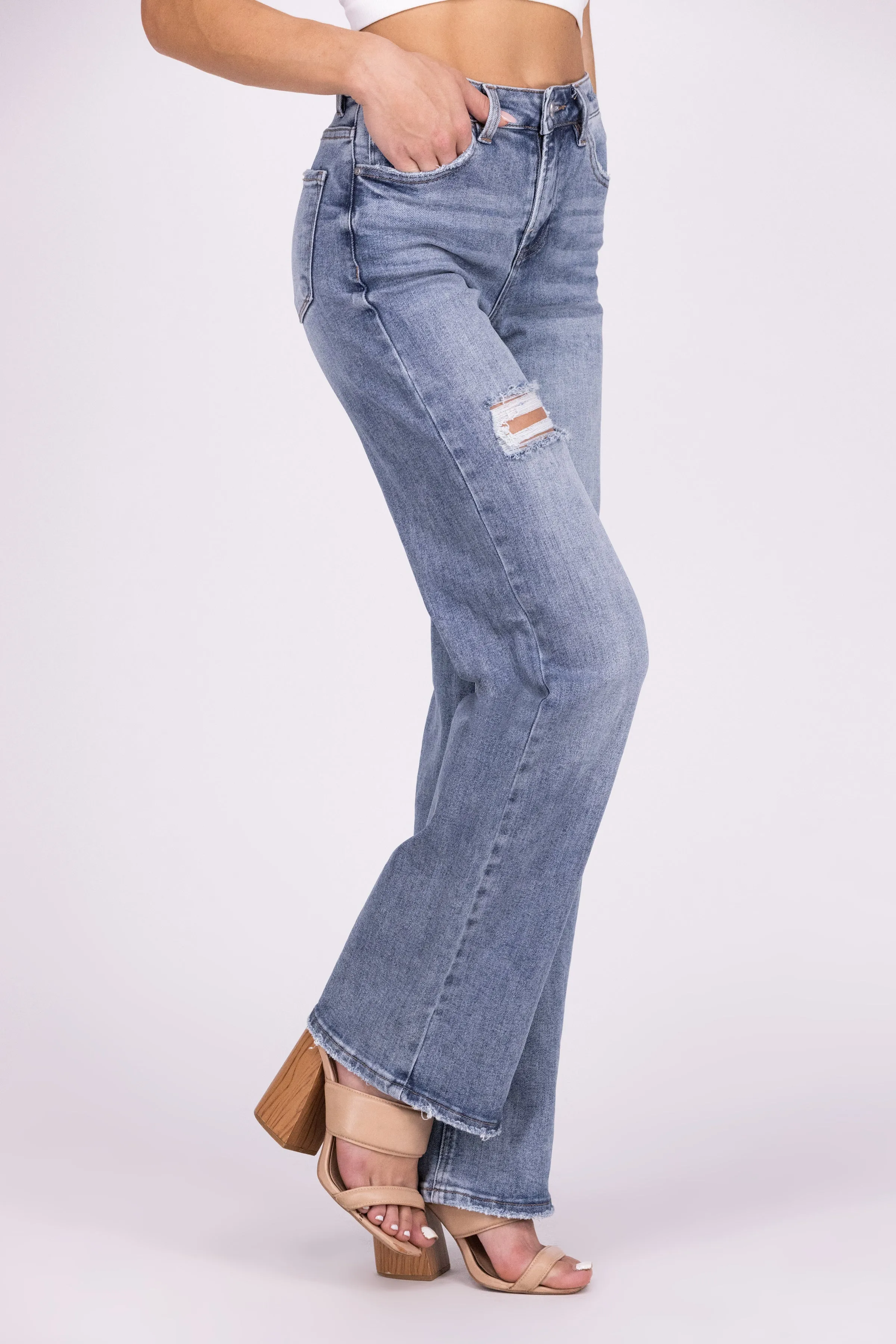 Never Tear Us Apart From Risen: High-Rise Wide Leg Denim