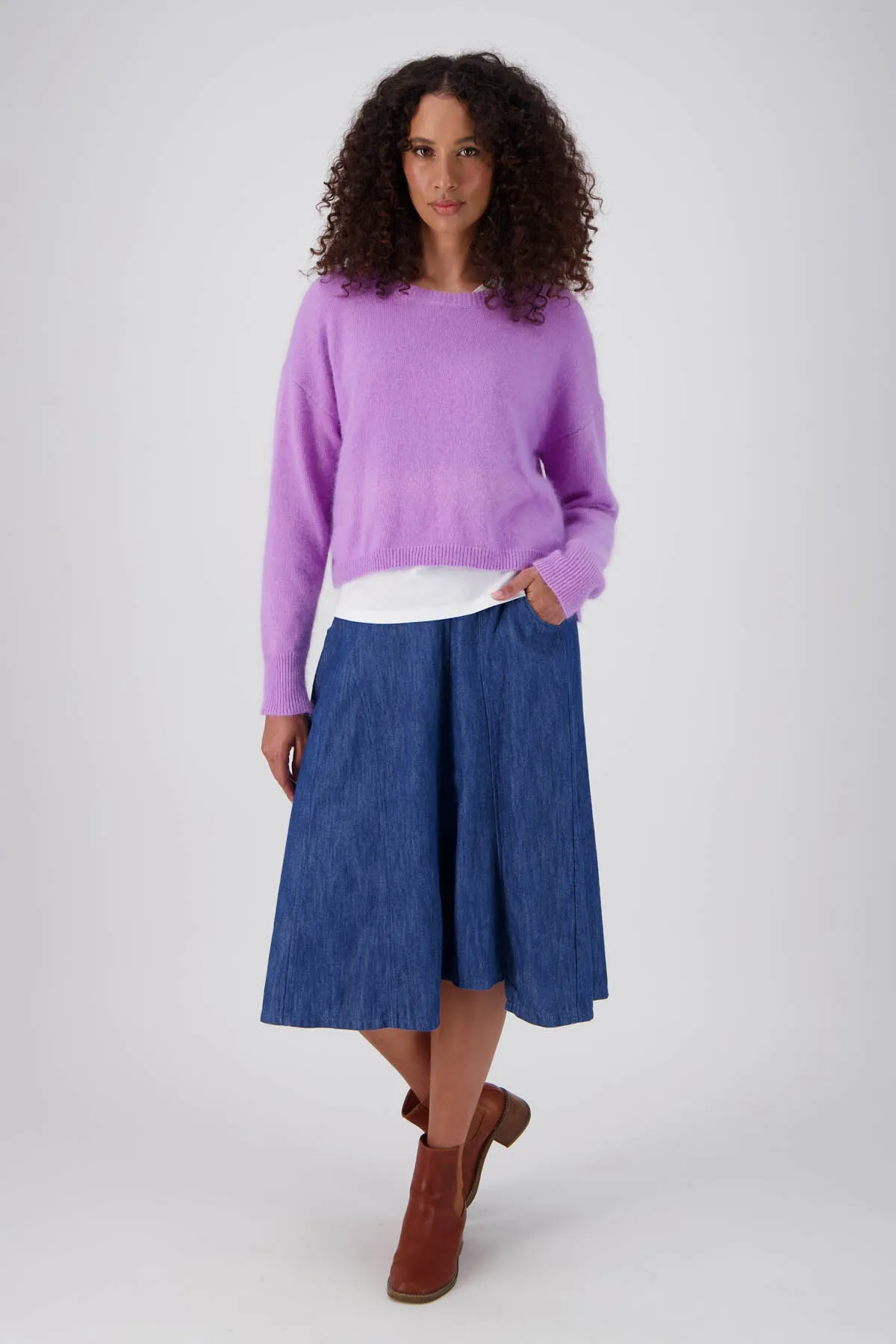 Otago Skirt Mid Wash in Denim