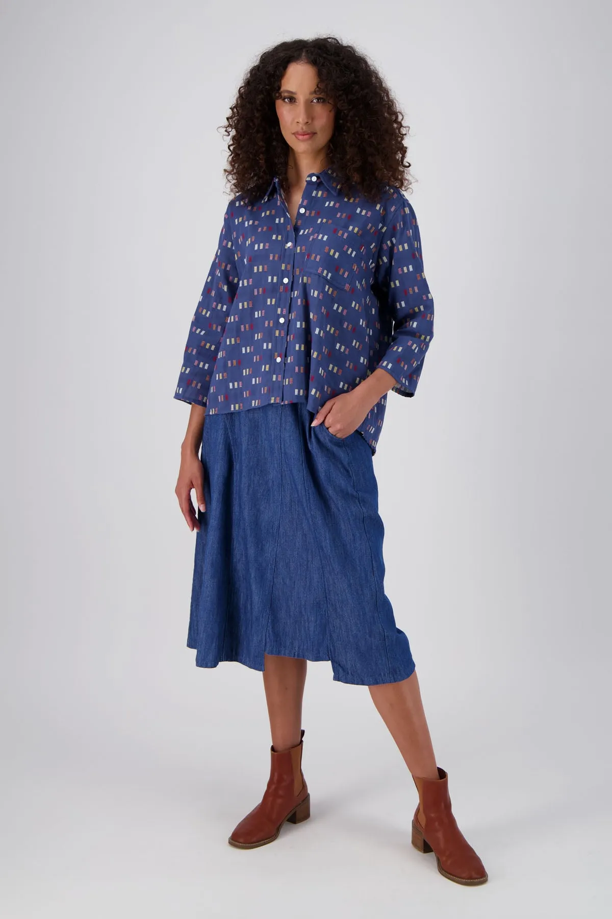 Otago Skirt Mid Wash in Denim