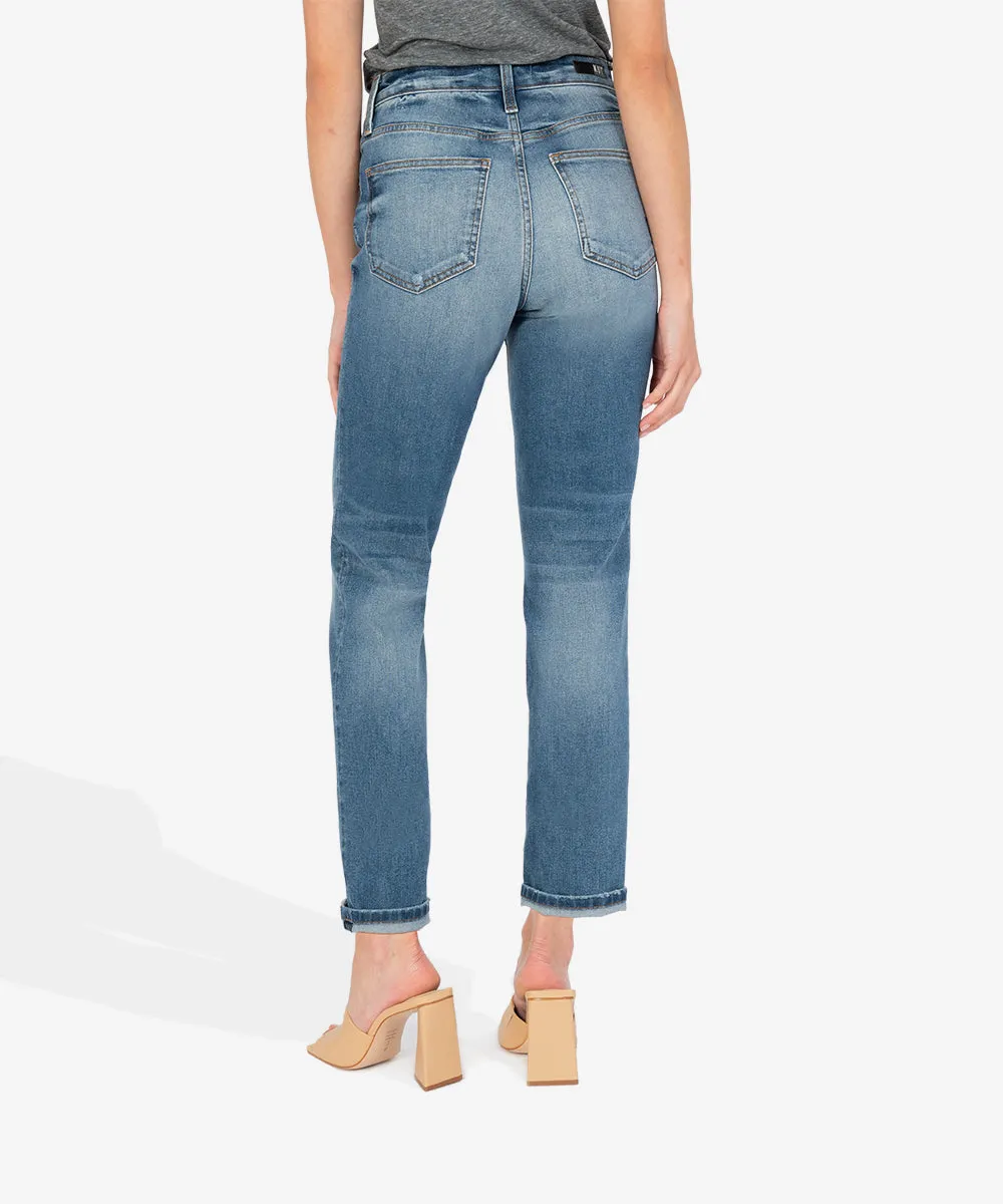 Rachael High Rise Fab Ab Mom Jean 1" Roll