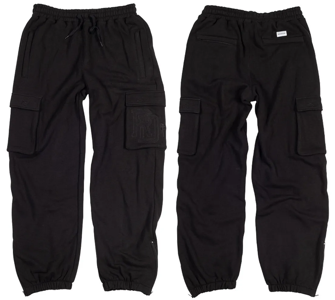 RDS Monogram Cargo Sweatpants, Black