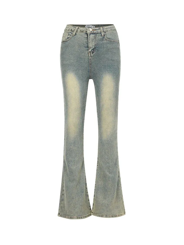 Retro Flared High-Rise Light Wash Jeans