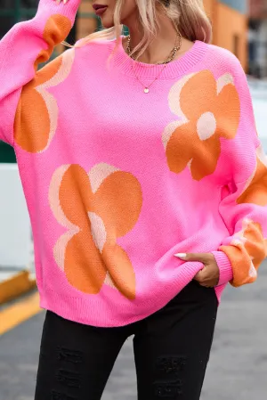 Retro Floral Crewneck Sweater