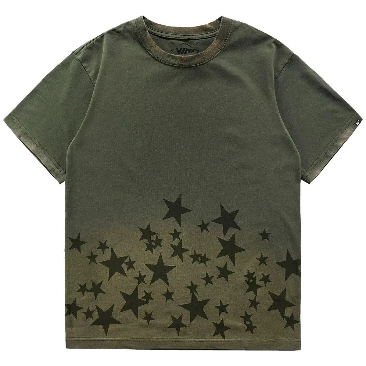 Retro Star Distressed Short Sleeve T-Shirt