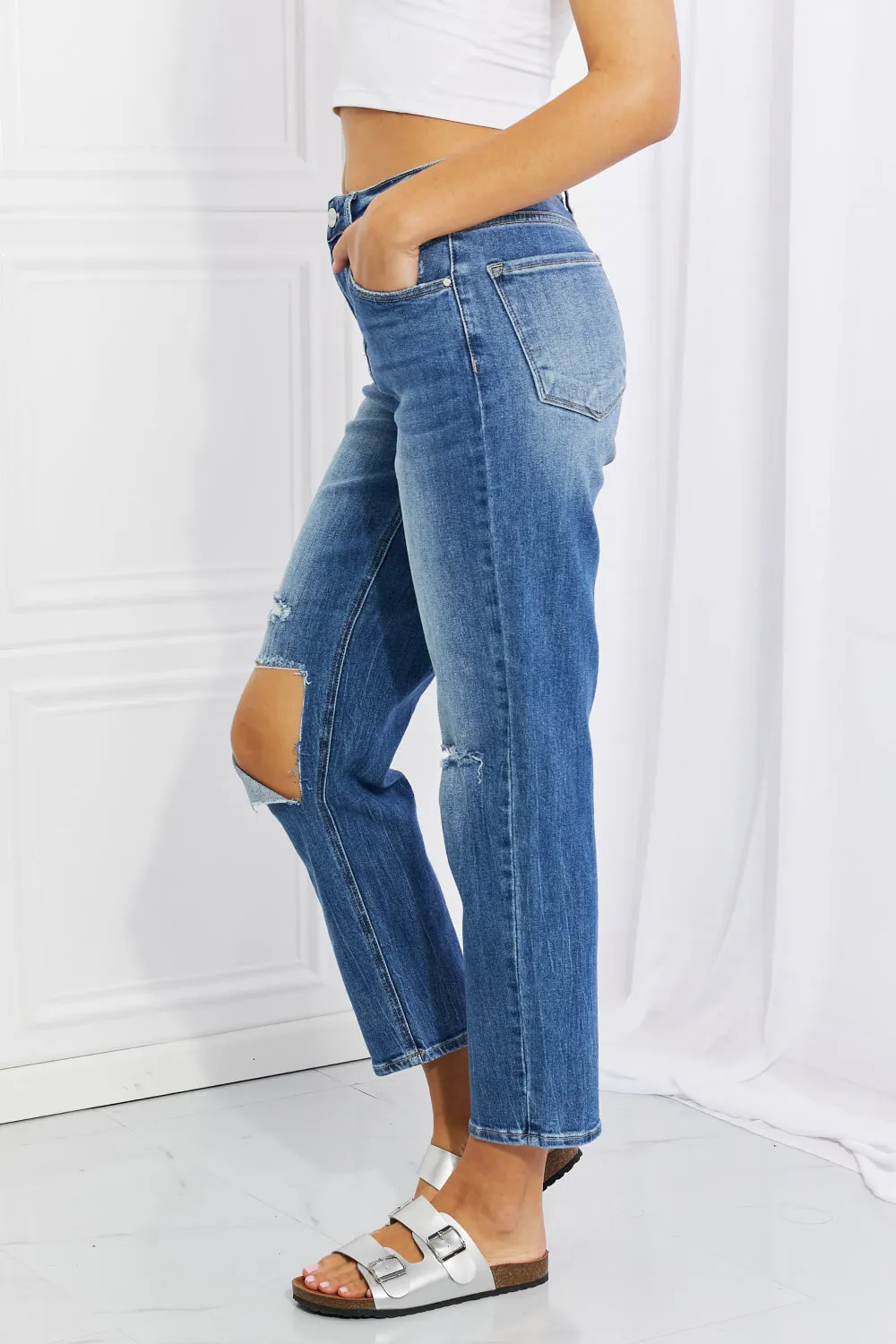 RISEN Full Size Emily High Rise Relaxed Jeans [Online Exclusive]