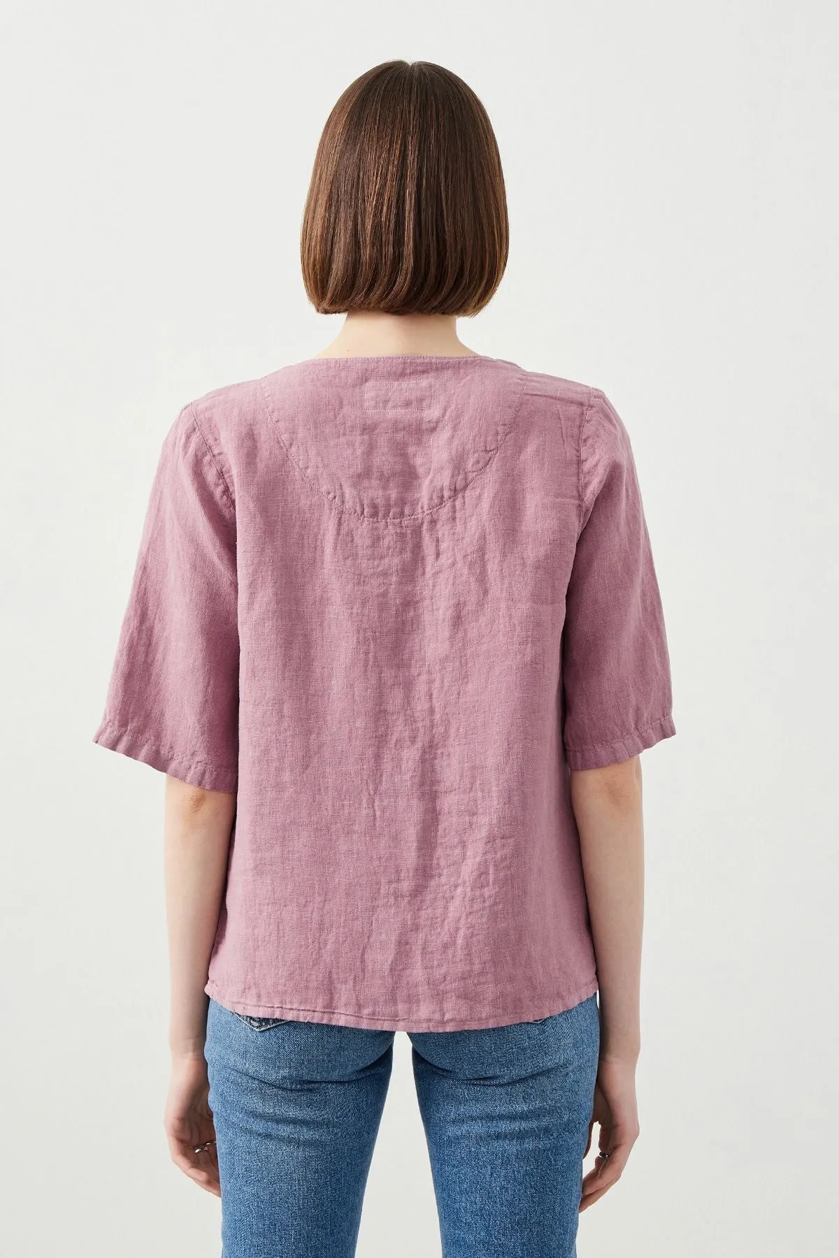 Sora Oversize Fit Purple Women’s Linen Shirt