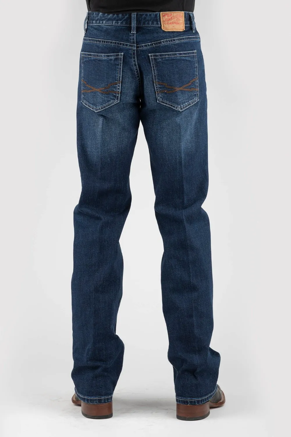 Stetson Mens 1313 Modern Double X Blue Cotton Blend Jeans