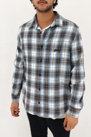 Stock Check Long Sleeve Shirt Black Blue