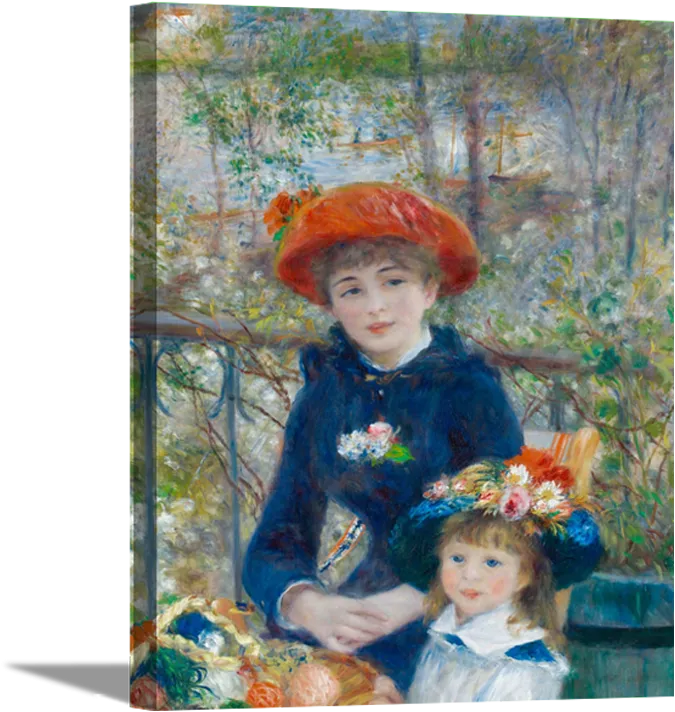 The Two Sisters | Pierre Auguste Renoir Masters Classic Art in Gallery Wrapped Canvas | Various Sizes