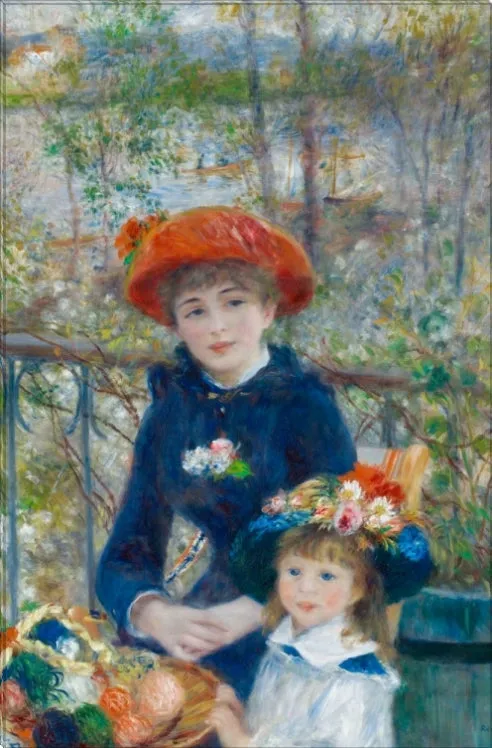 The Two Sisters | Pierre Auguste Renoir Masters Classic Art in Gallery Wrapped Canvas | Various Sizes