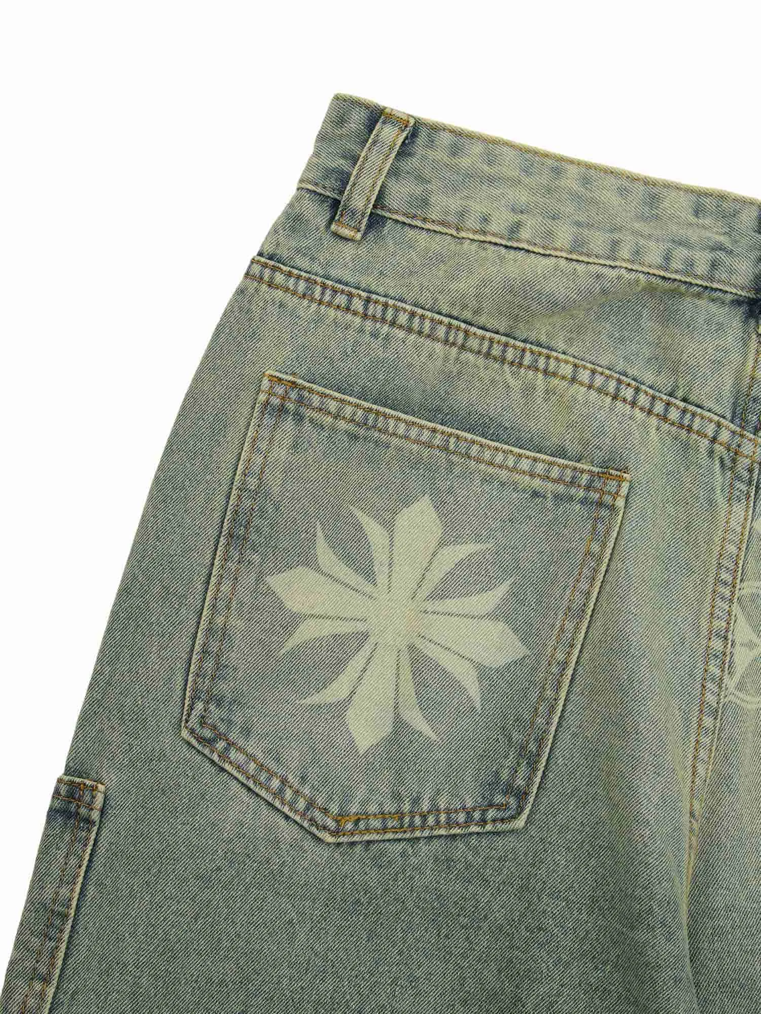 Thesupermade Cross Jacquard Multi Pocket Cargo Jeans