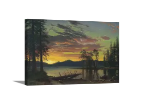 Twilight, Lake Tahoe | Albert Bierstadt Masters Classic Art in Gallery Wrapped Canvas | Various Sizes