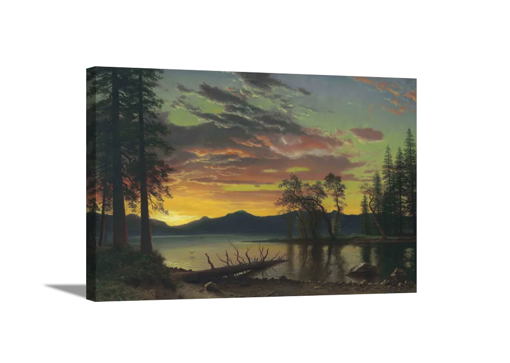 Twilight, Lake Tahoe | Albert Bierstadt Masters Classic Art in Gallery Wrapped Canvas | Various Sizes