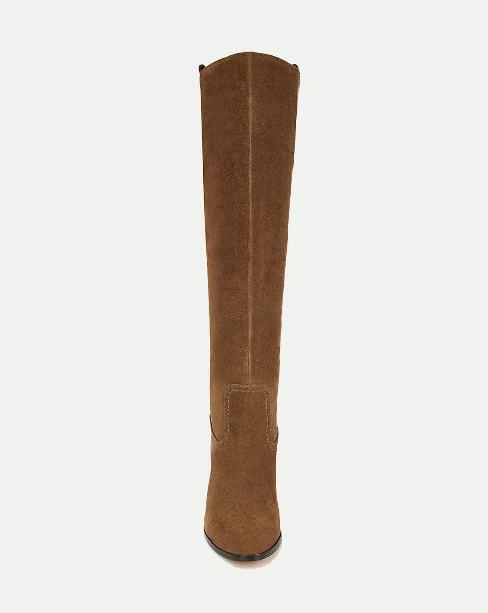 Vesper Suede Knee-High Boot - Mocha Brown