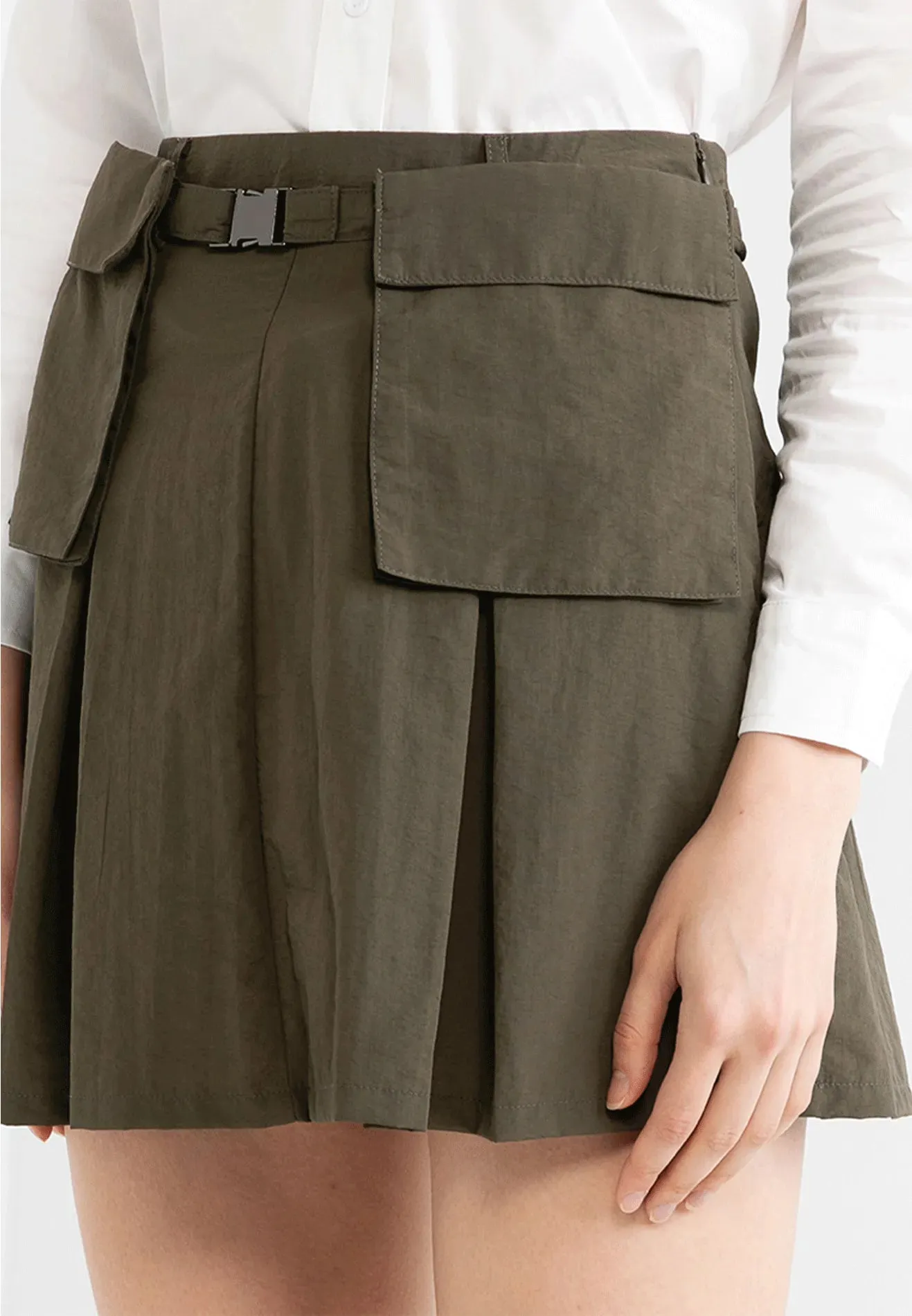 VOIR JEANS Hey Summer Collection: Flap Pocket Belted Cargo Mini Skirt