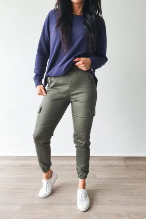 Wakee Denim Lucy Cargo Jean Khaki