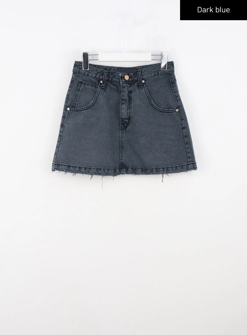 Washed Destroyed Denim Mini Skirt CN303