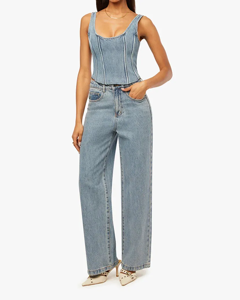 Wide Leg Denim Pant