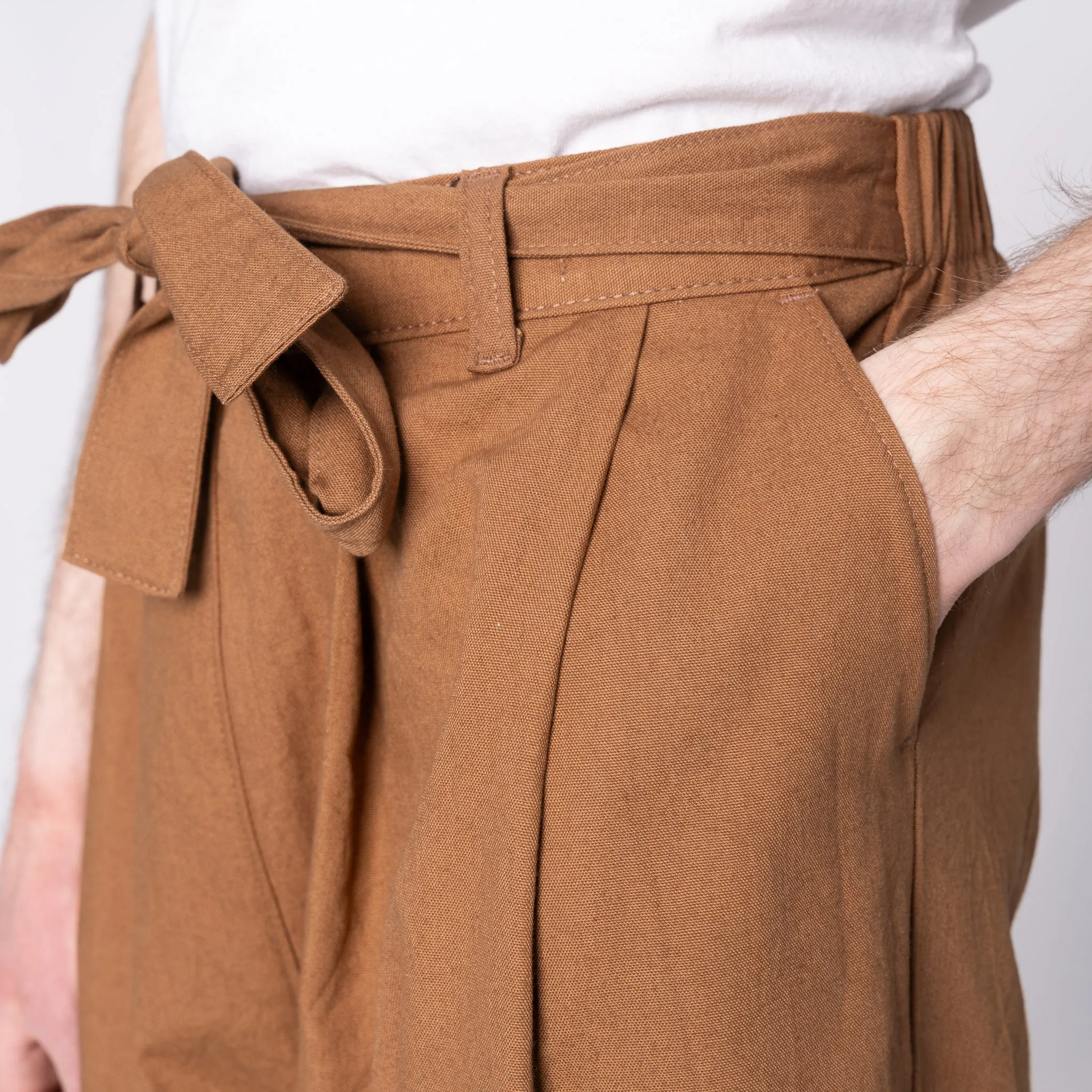 Wide Pant - Camel Rinsed Oxford