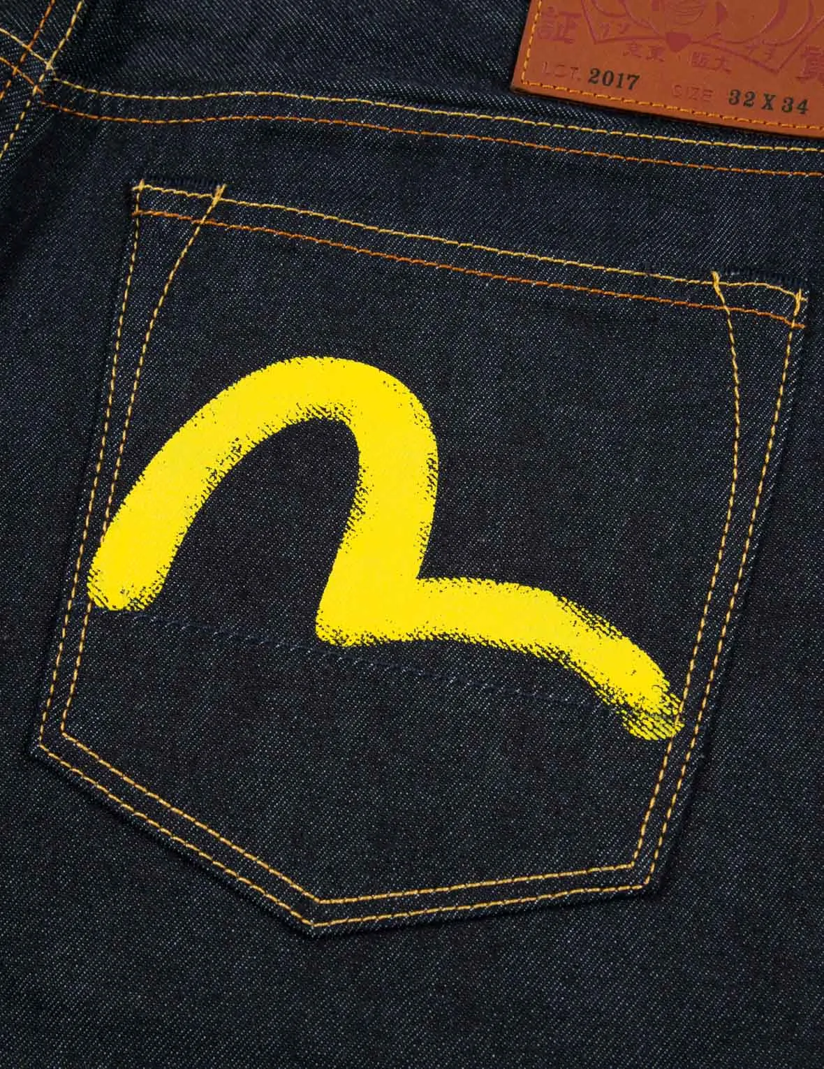 Yellow Seagull Print Carrot-Fit Jeans #2017